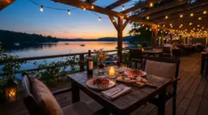 Patio table set for two